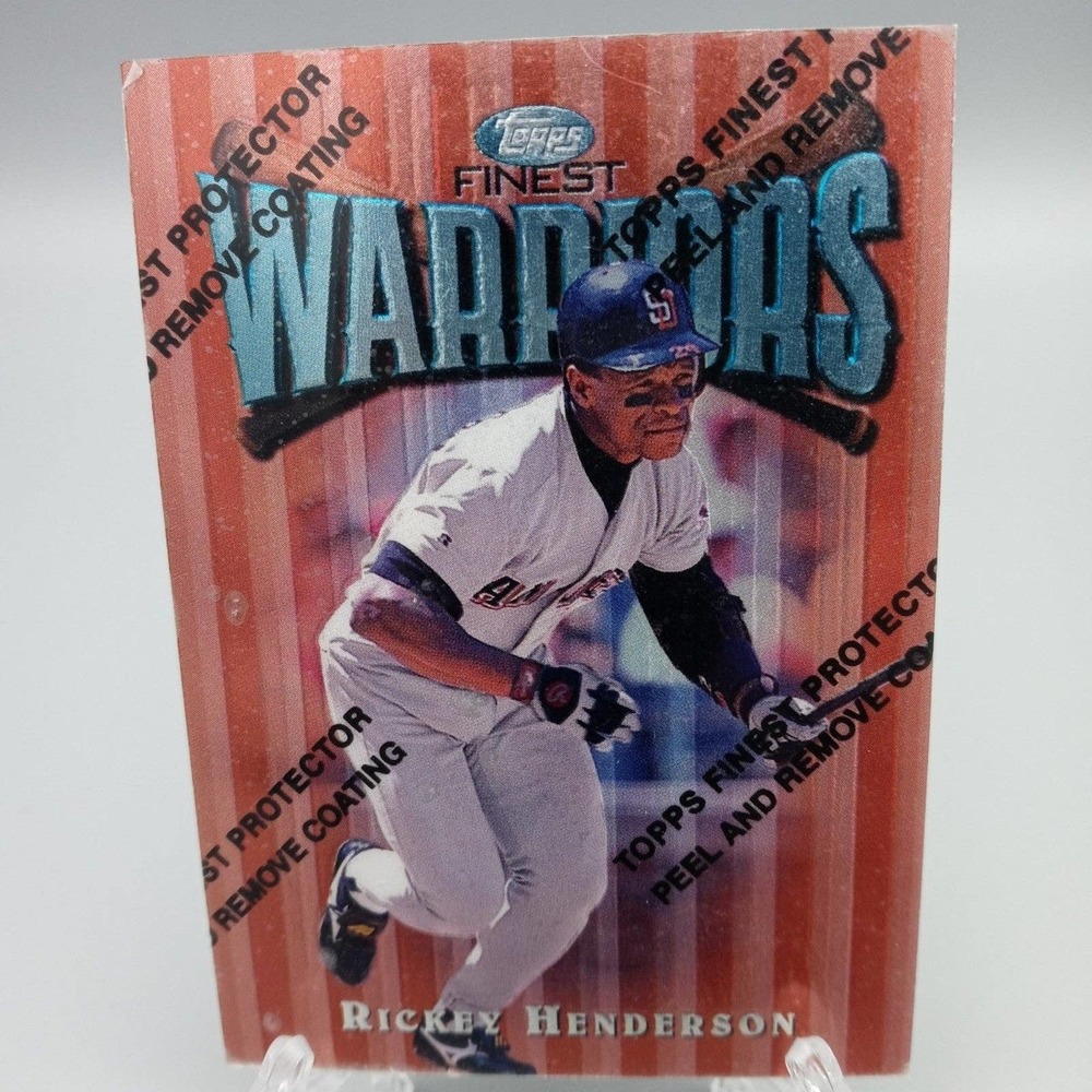 Rickey Henderson, Padres 1997 Topps Finest Warriors Card #63 w/coating MLB